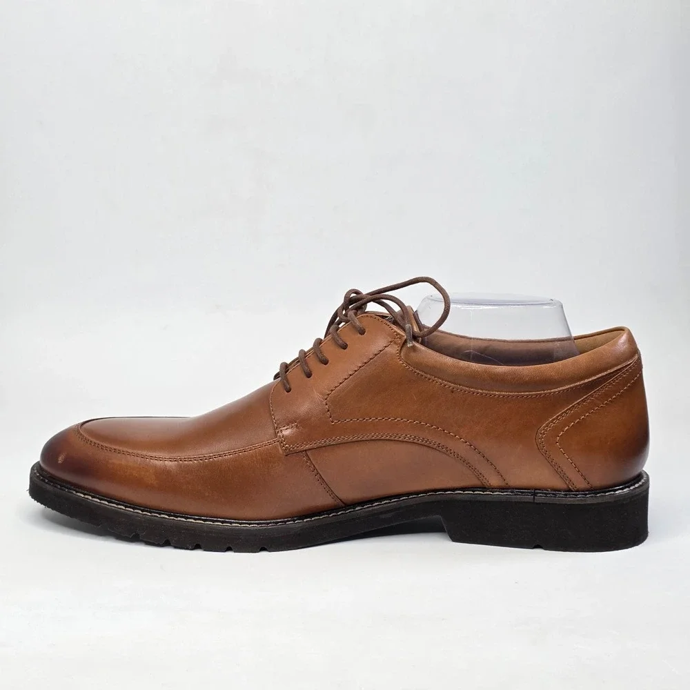 Rockport Floran Dress Shoes Men's Size 13 Brown Leather Oxford Lace Up Classic
